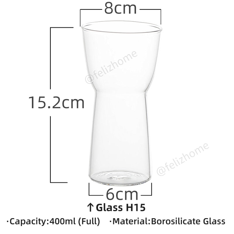 Borosilicate Glass Cup Transparent Ice Coffee Cup Drinking Glasses Creative Commercial Water Cup for Wine Beer Juice 300ML/400ML