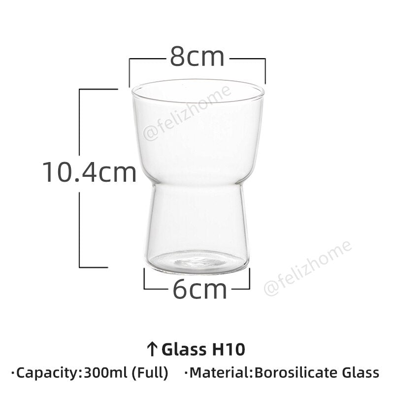 Borosilicate Glass Cup Transparent Ice Coffee Cup Drinking Glasses Creative Commercial Water Cup for Wine Beer Juice 300ML/400ML