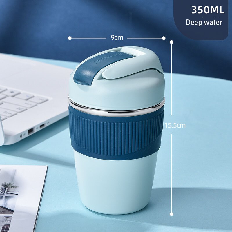 316 Stainless Steel Portable Cup Insulation Travel Coffee Mug Water Bottle with Straw Lid Double Wall Tumbler Thermos Leak Proof