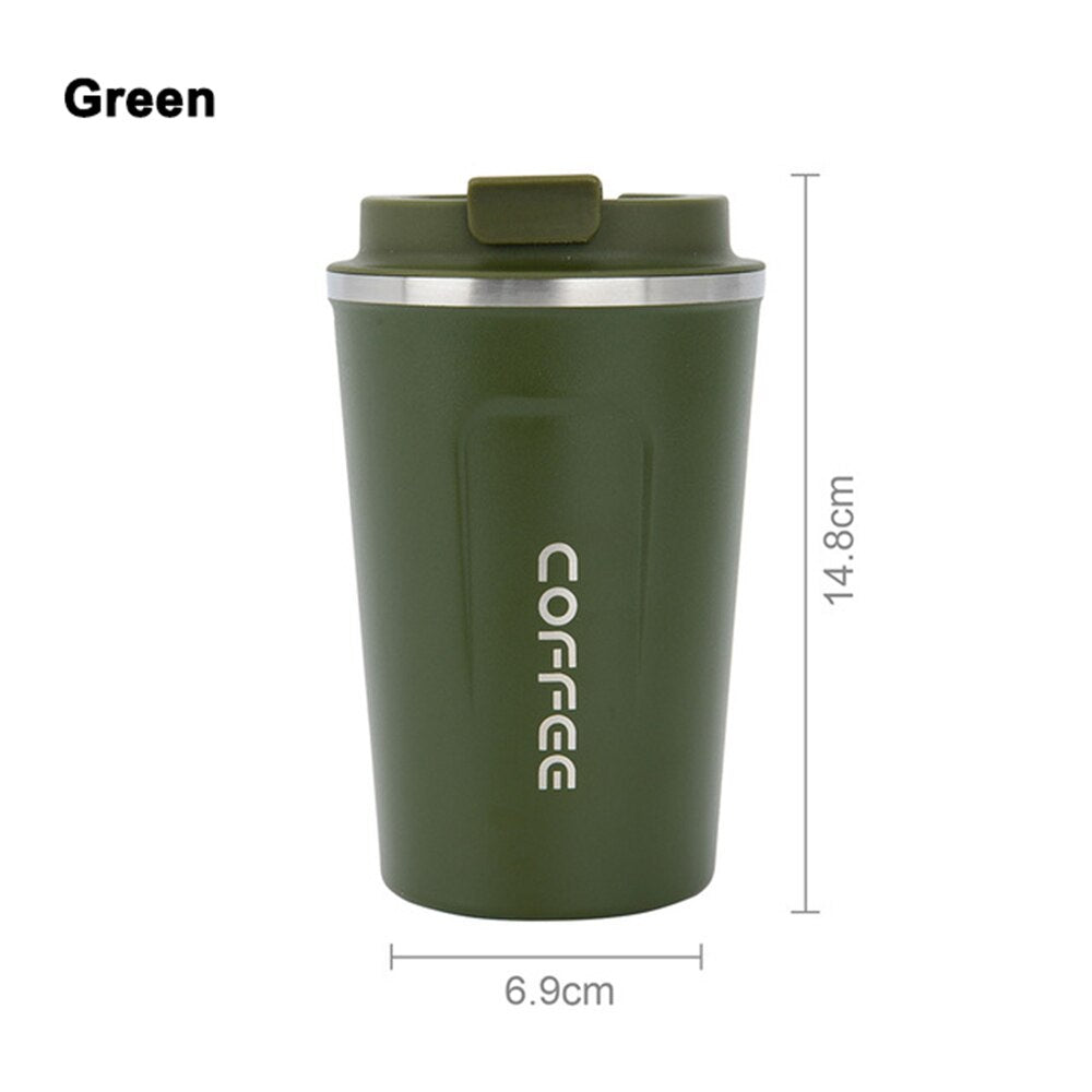 380ML/510ML Stainless Steel Coffee Thermos Mug Portable Car Vacuum Flasks Cup Outdoor Sport Water Bottle Coffee Mug with Lid